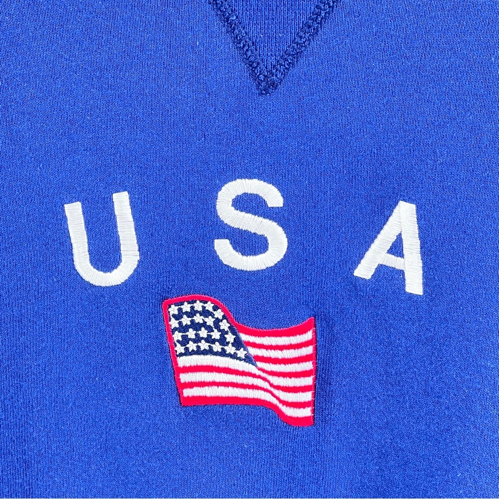 Vtg Russell Athletic USA Crewneck Sweatshirt S Unisex Embroidered Blue Olympics - Picture 9 of 12